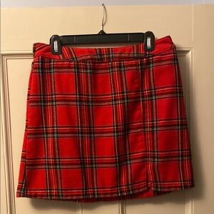 Red Plaid Women's Skirt